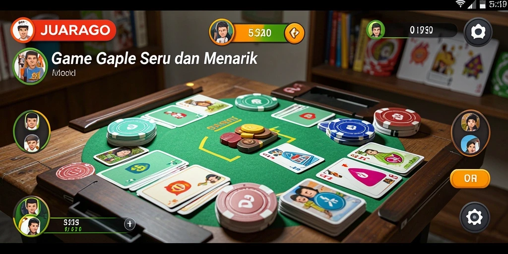 Tampilan gameplay JUARAGO yang menarik saat bermain Gaple.