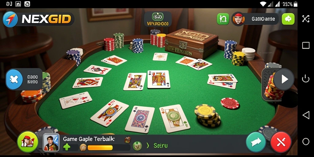 Tampilan gameplay NEXGID dengan suasana bermain Gaple yang menyenangkan.