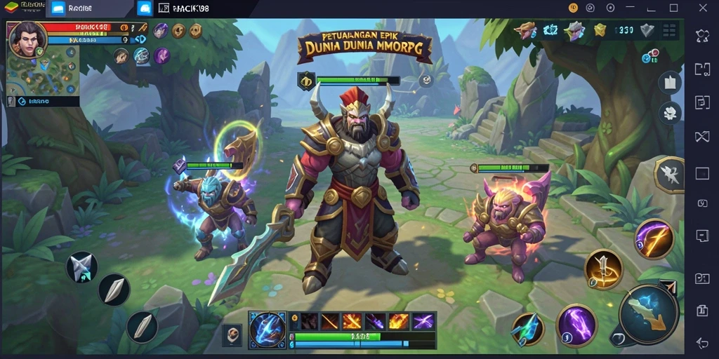 Tangkapan layar gameplay epik dari RACIK198 dalam dunia MMORPG.