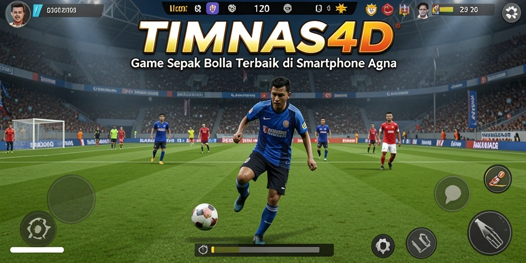 Screenshot gameplay TIMNAS4D dengan aksi sepak bola yang seru.